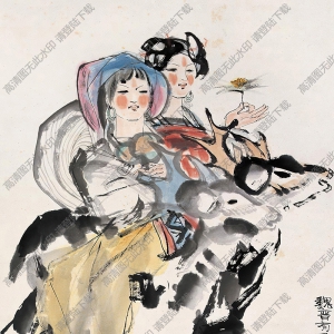 程十發(fā)國畫 采芝圖 高清大圖下載
