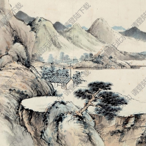 唐云國(guó)畫 草廬圖 高清大圖下載