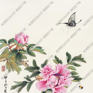 俞致貞作品 花蝶圖 高清大圖下載