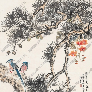 張大壯國(guó)畫作品 松壽圖 高清下載