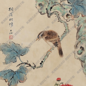 張大壯國(guó)畫作品 桐陰秋暢 高清下載