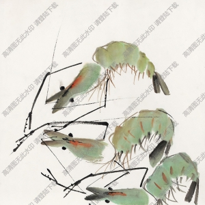 張大壯國(guó)畫作品 蝦鮮肥 高清下載