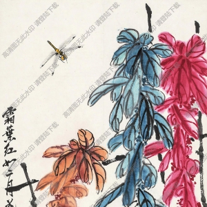 婁師白國(guó)畫作品 霜葉紅如二月花 高清下載