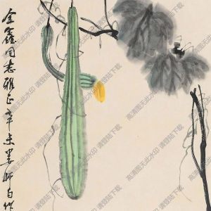 婁師白國(guó)畫作品 絲瓜雛鴨 高清下載