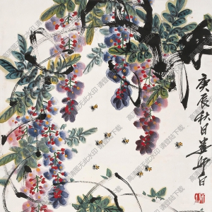 婁師白國(guó)畫作品 夏日藤花 高清下載