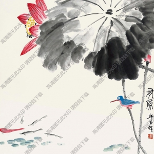 婁師白國(guó)畫作品 有魚圖 高清下載