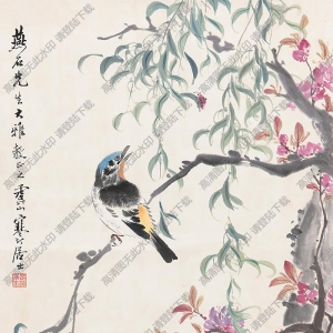 江寒汀國(guó)畫 獨(dú)鳥 高清大圖下載