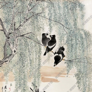 江寒汀國(guó)畫作品 桃花春坻 高清下載