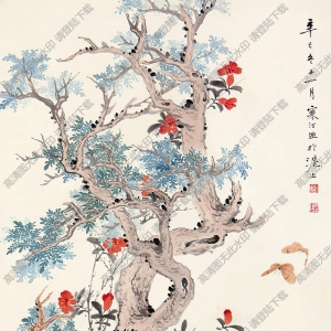 江寒汀國(guó)畫作品 小園即景 高清下載