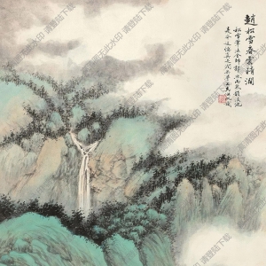 吳湖帆國(guó)畫 春山霧靄圖 高清大圖下載