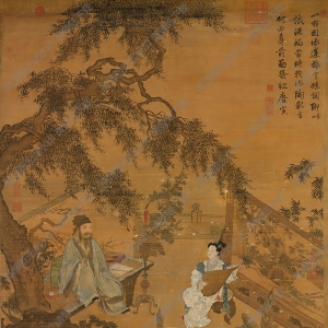 唐寅唐伯虎國畫 陶谷贈詞圖 高清大圖下載