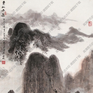 亞明作品 黃山雨過(guò) 高清大圖下載