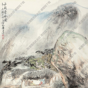 蕭平國(guó)畫作品 水閣清吟圖 高清下載