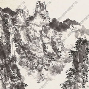 蕭平國(guó)畫作品 松山煙云 高清下載