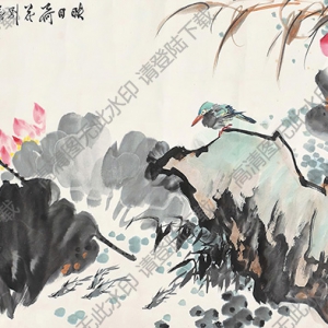 蕭平國(guó)畫作品 映日荷花別樣紅 高清下載