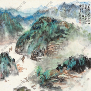 蕭平國(guó)畫作品 雨后湖山圖 高清下載