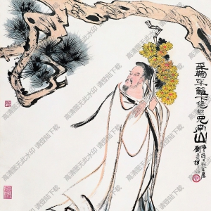 劉旦宅國(guó)畫(huà) 采菊東籬下 高清大圖下載