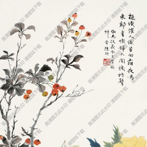 陸抑非國(guó)畫 繁花工蟲(chóng) 高清大圖下載