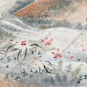 陸抑非國(guó)畫(huà)作品 一片生機(jī) 高清下載