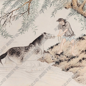 溥儒國(guó)畫作品 洗馬圖 高清下載