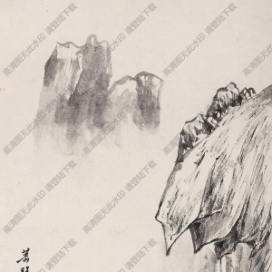 溥儒國(guó)畫(huà)作品 蕭照秋林 高清下載