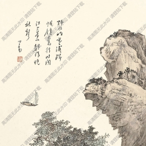 溥儒國(guó)畫(huà)作品 野水歸帆 高清下載
