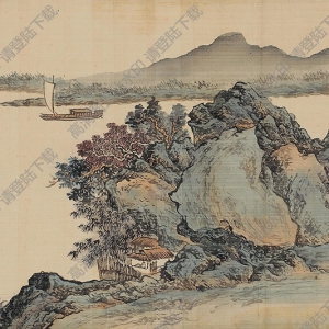 溥儒國(guó)畫(huà)作品 遠(yuǎn)渚孤帆 高清下載