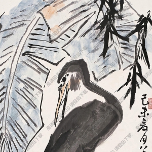 李苦禪國(guó)畫_芭蕉鷺鷥_高清大圖下載