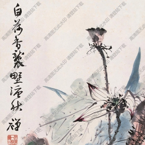 李苦禪國(guó)畫_白荷香襲野塘秋_高清大圖下載