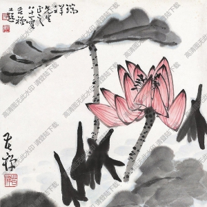 李苦禪國(guó)畫_荷花_高清大圖下載