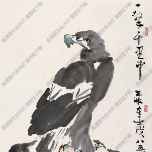李苦禪國畫作品_雄鷹圖_一擊千里中_高清大圖下載