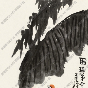 李苦禪作品_蕉竹雙雀_高清大圖下載