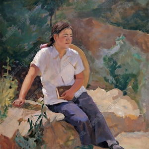 馮法祀油畫作品 陽(yáng)光下的少女 高清下載
