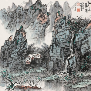 張仃國(guó)畫 江上漁家 高清大圖下載