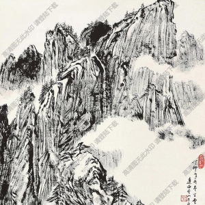 張仃國(guó)畫 焦墨山水 高清大圖下載