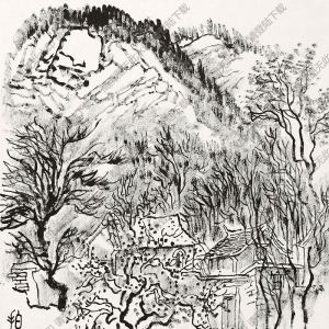 張仃國(guó)畫作品 四里場(chǎng)村拍石頭鄉(xiāng) 高清下載
