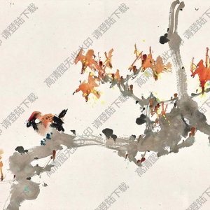 趙少昂作品 林間鳥(niǎo)語(yǔ) 高清大圖下載