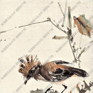 趙少昂作品 樹(shù)枝小鳥(niǎo) 高清大圖下載