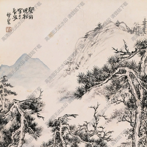 趙望云國畫作品 深山鋪路 高清下載
