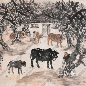 趙望云國畫作品 飼養(yǎng)院寫景 高清下載