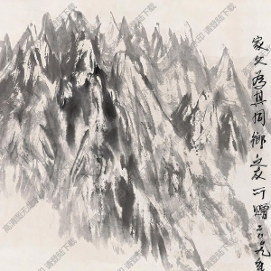 趙望云國畫作品 雪山行旅 高清下載