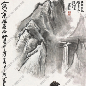 李可染國畫作品_人說江南風景好_牧童牛背畫中行_高清下載