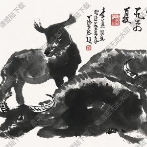 李可染國畫作品_三牛圖_高清下載