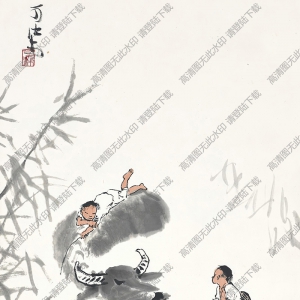 李可染國畫作品_葦塘消夏圖_高清下載