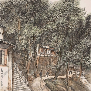 李可染國畫作品_西湖城隍山_高清下載