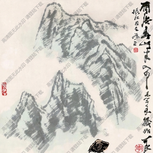 李可染國畫作品_雨后春山半入云_高清下載