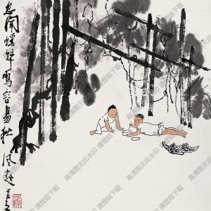 李可染作品_忽聞蟋蟀聲，容易秋風(fēng)起_高清大圖下載
