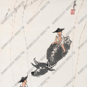 李可染作品_牧牛_高清大圖下載