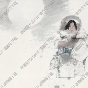 周思聰國畫 戴月歸 高清大圖下載