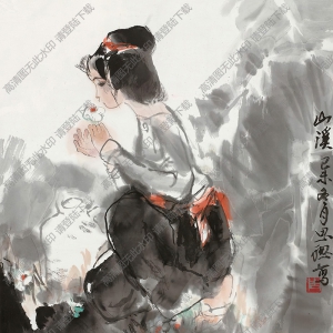 周思聰國畫作品 山溪 高清下載